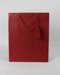 Paper Bag with Golden Polka Dot and Empty Tag | Large Gift Bags – 12pcs