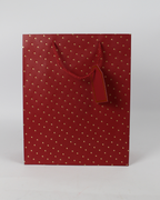 Paper Bag with Golden Polka Dot and Empty Tag | Large Gift Bags – 12pcs