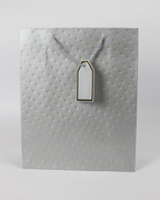 Paper Bag with Golden Polka Dot and Empty Tag | Large Gift Bags – 12pcs