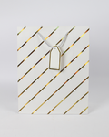 Paper Bag with Gold Foil Line Print and Empty Tag | Large Gift Bags – 12pcs