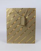 Paper Bag with Gold Foil Line Print and Empty Tag | Large Gift Bags – 12pcs