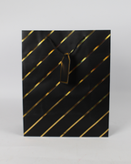 Paper Bag with Gold Foil Line Print and Empty Tag | Large Gift Bags – 12pcs