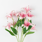 Artificial Lily Flower Bunch | Realistic Silk Lily Decorative Flowers