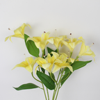 Artificial Lily Flower Bunch | Realistic Silk Lily Decorative Flowers