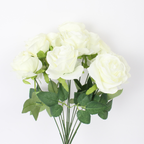 Artificial Rose Flower Bunch – 12pc Head | Realistic Silk Rose Bouquet