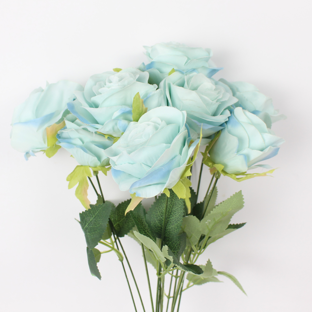 Artificial Rose Flower Bunch – 12pc Head | Realistic Silk Rose Bouquet