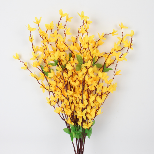 Artificial Forsythia Flower Branches | Realistic Silk Yellow Blooms