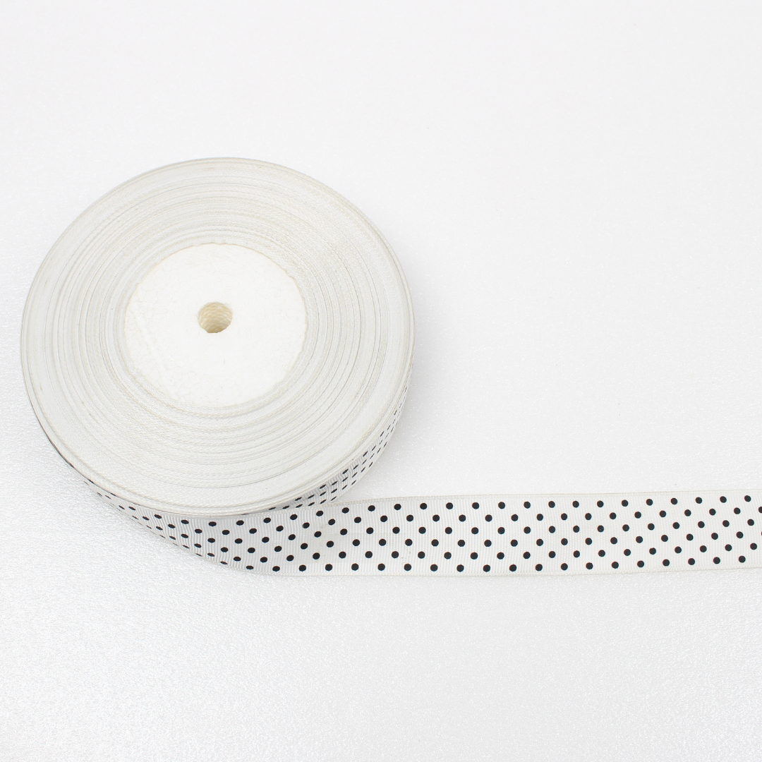 Polka Dot Grosgrain Ribbon 1 Inch 50 Yard | Printed Decorative Ribbon