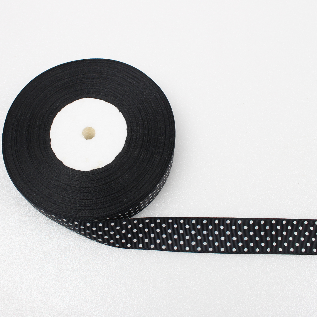 Polka Dot Grosgrain Ribbon 1 Inch 50 Yard | Printed Decorative Ribbon