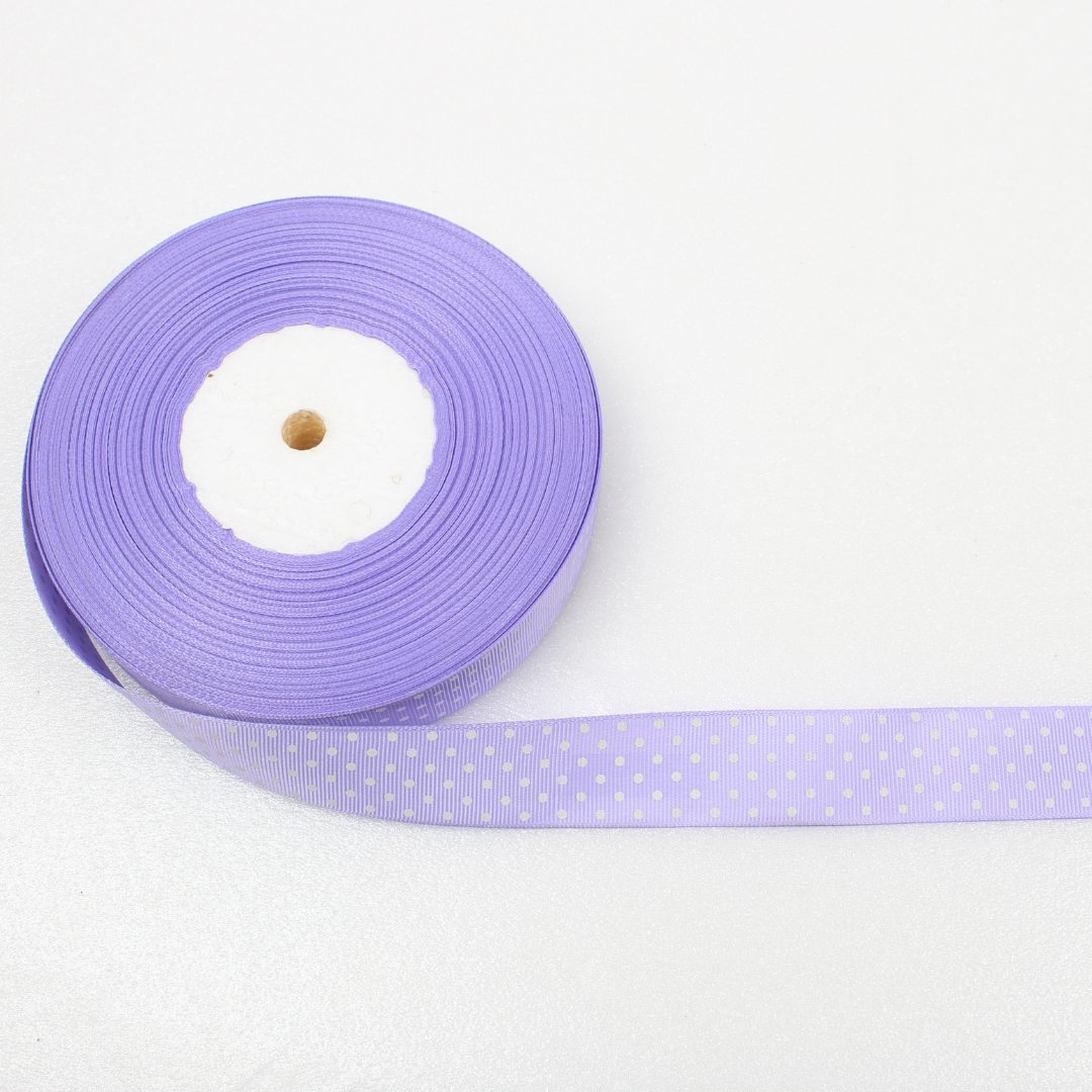 Polka Dot Grosgrain Ribbon 1 Inch 50 Yard | Printed Decorative Ribbon