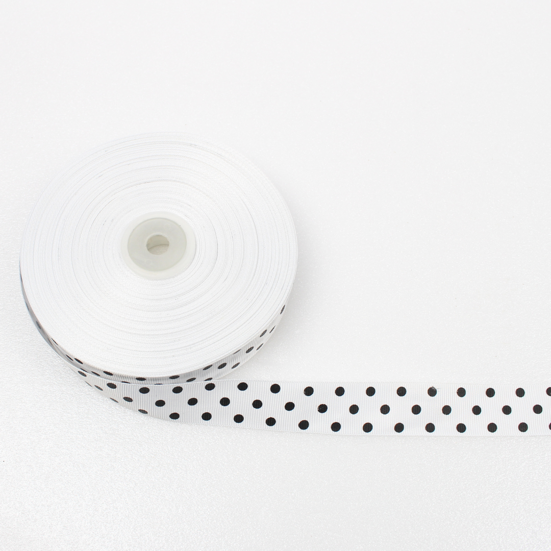 Polka Big Dot Grosgrain Ribbon 1 Inch 50 Yard | Printed Decorative Ribbon