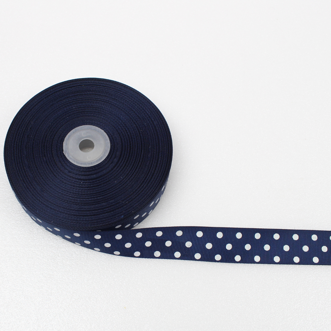 Polka Big Dot Grosgrain Ribbon 1 Inch 50 Yard | Printed Decorative Ribbon