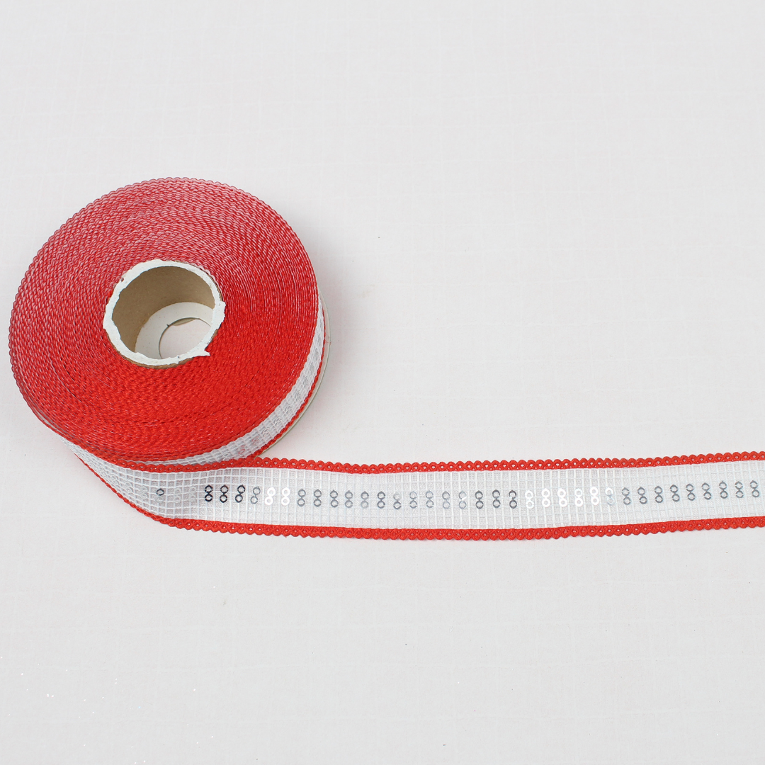 Colored Jute Ribbon with Glitter 1 Inch 10m | Rustic Decorative Ribbon