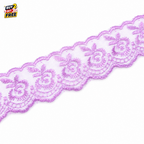 Organza Net Lace Trim 4CM x 10 Yard | Embroidered Flower Design Ribbon