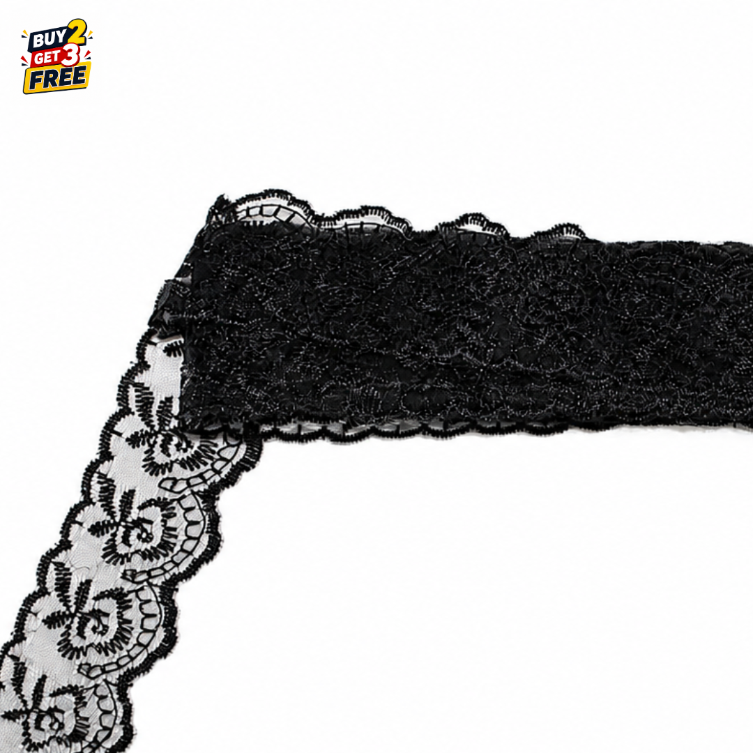 Organza Net Lace Trim 4CM x 10 Yard | Embroidered Flower Design Ribbon
