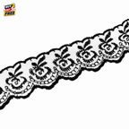 Organza Net Lace Trim 4CM x 10 Yard | Embroidered Flower Design Ribbon