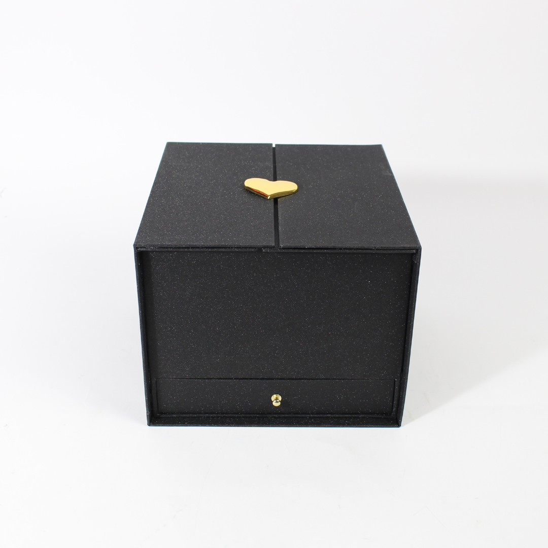 Bloom & Surprise – Pull-Up Heart-Shaped Flower Box with Drawer