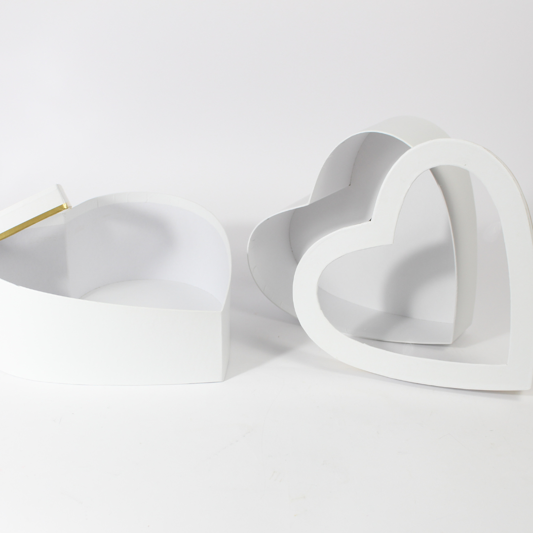 Heart Shaped 2-Piece Gift Box Set with Transparent Top