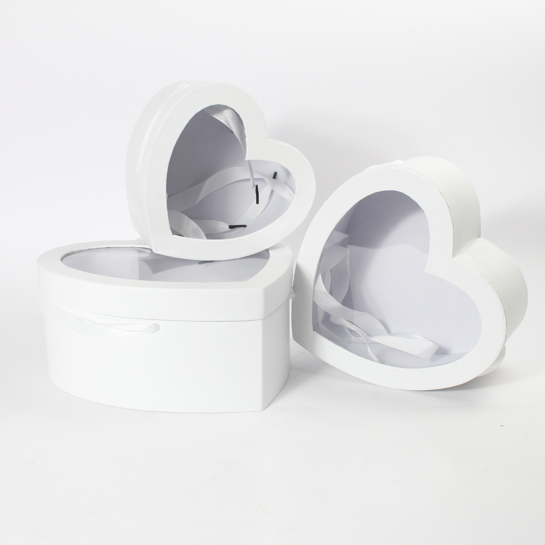 3-Piece Heart-Shaped Gift Box Set with Ribbon | Romantic Gift Packaging