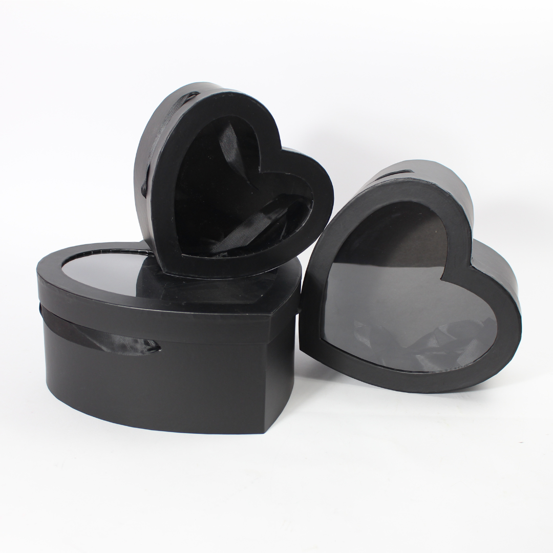 3-Piece Heart-Shaped Gift Box Set with Ribbon | Romantic Gift Packaging