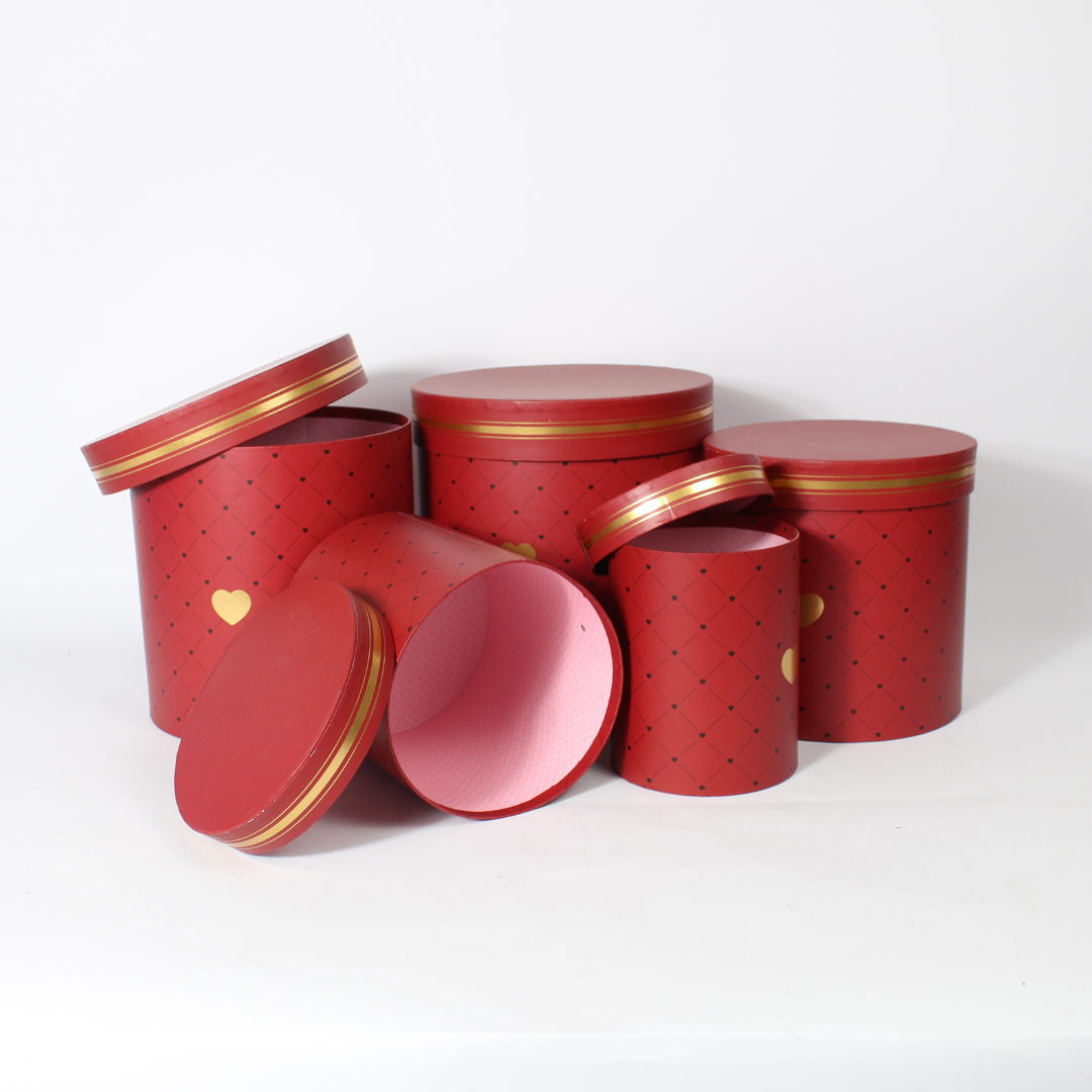 5-Piece Cylindrical Cardboard Gift Box Set | Elegant Gift Packaging