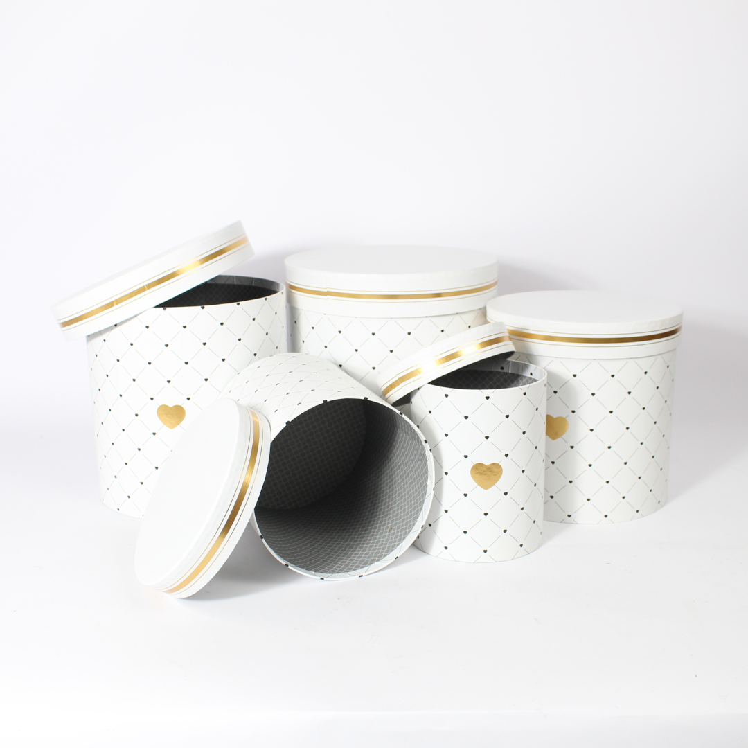 5-Piece Cylindrical Cardboard Gift Box Set | Elegant Gift Packaging