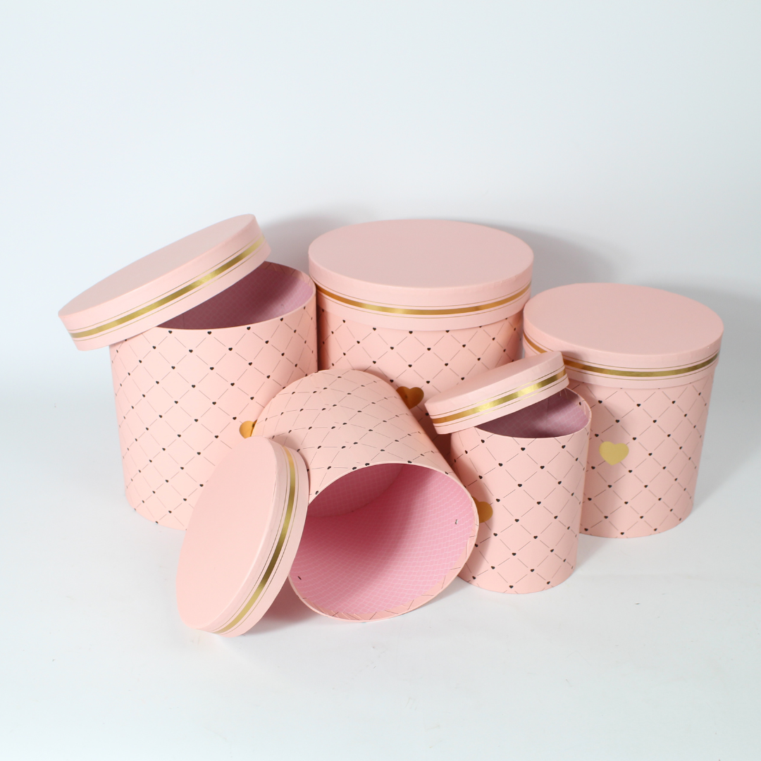 5-Piece Cylindrical Cardboard Gift Box Set | Elegant Gift Packaging