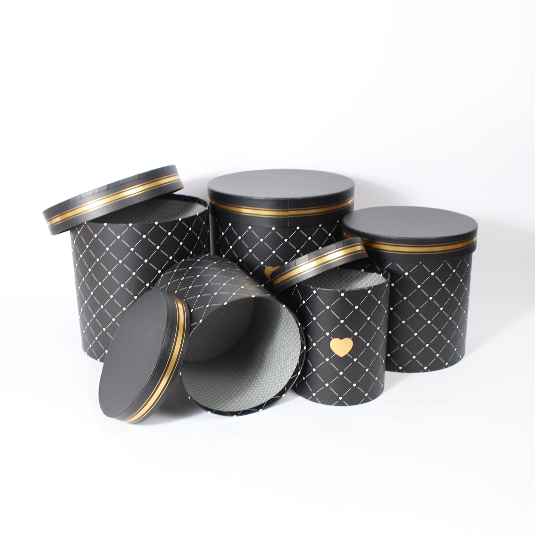 5-Piece Cylindrical Cardboard Gift Box Set | Elegant Gift Packaging