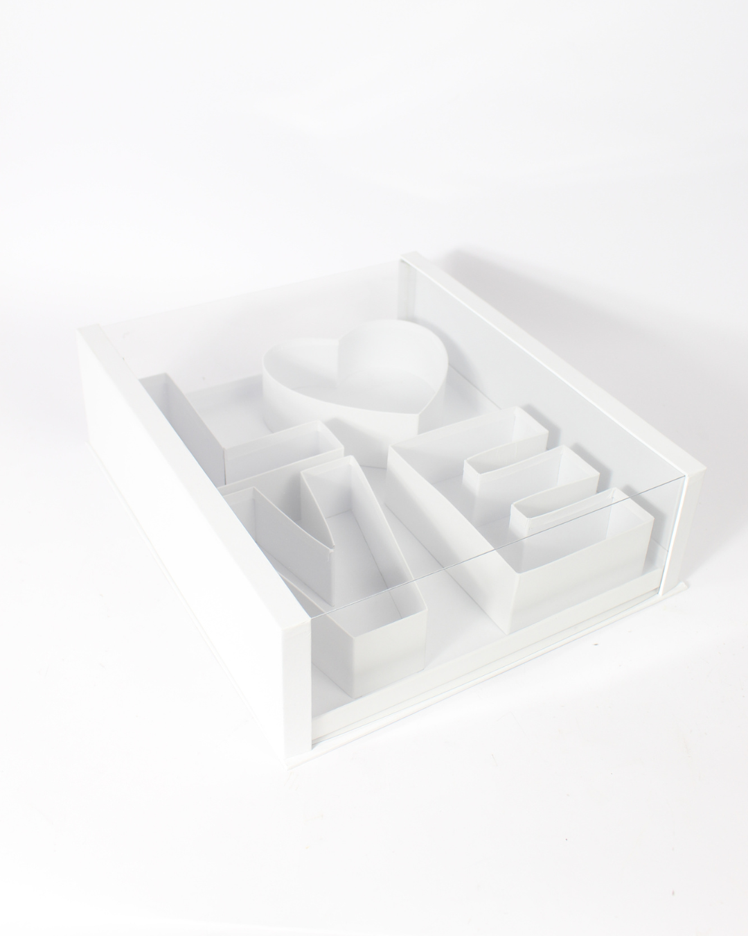 Love Sign Flower and Candy Arrangement with Transparent Lid | Romantic Gift