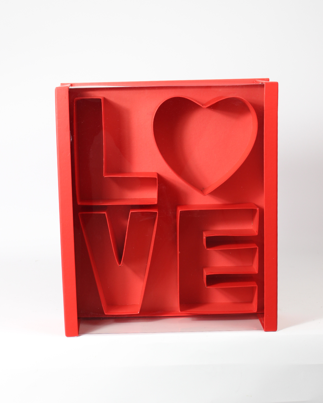 Love Sign Flower and Candy Arrangement with Transparent Lid | Romantic Gift