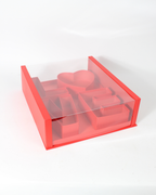 Love Sign Flower and Candy Arrangement with Transparent Lid | Romantic Gift
