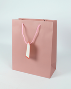 Plain Paper Bag with Empty White Tag | Large Gift Bags – 12pcs Pack