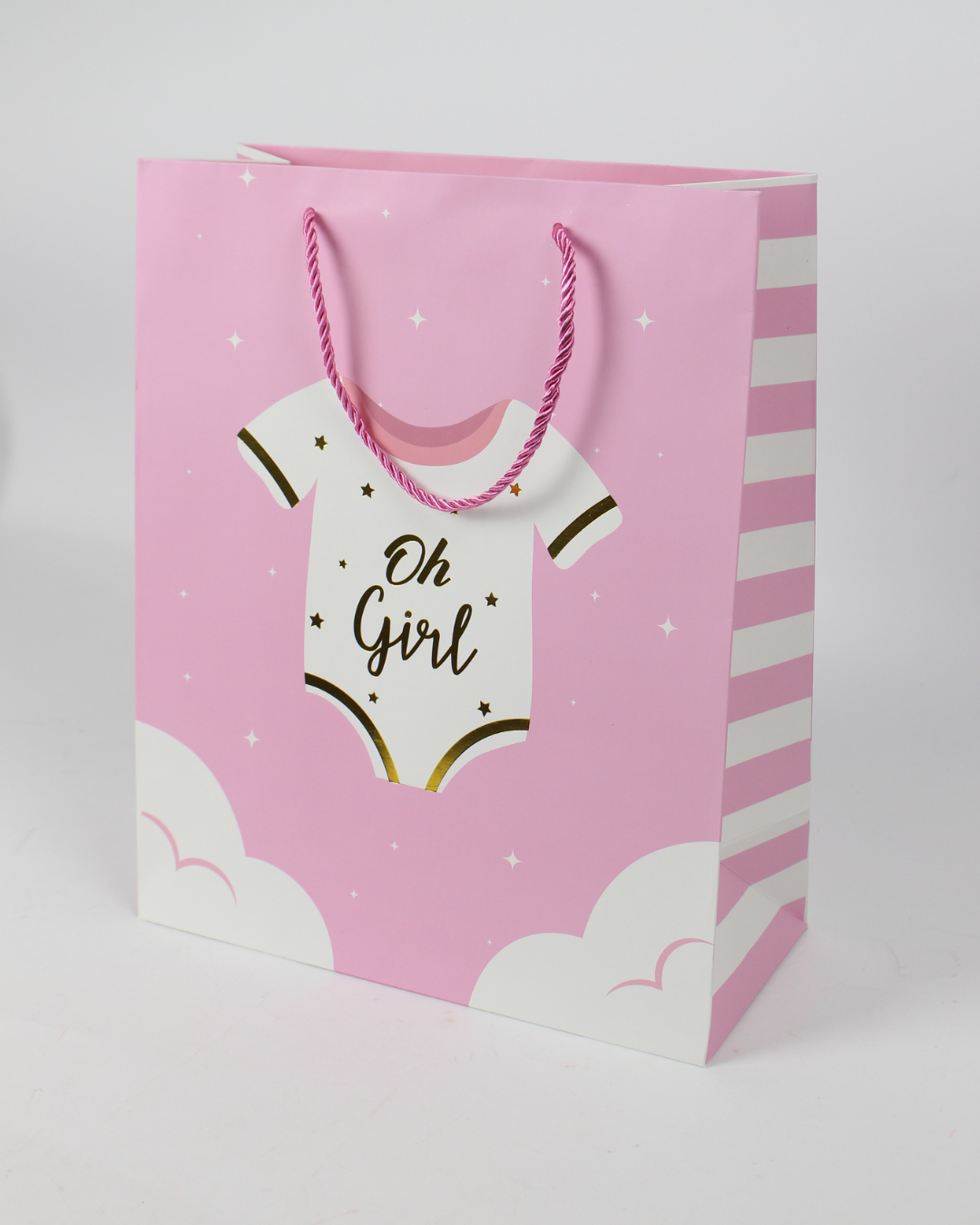 “Oh Girl & Oh Boy” Paper Bag with Handle | Baby Shower Gift Bags – 12pcs
