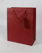 Paper Bag with Golden Polka Dot and Empty Tag | Large Gift Bags – 12pcs