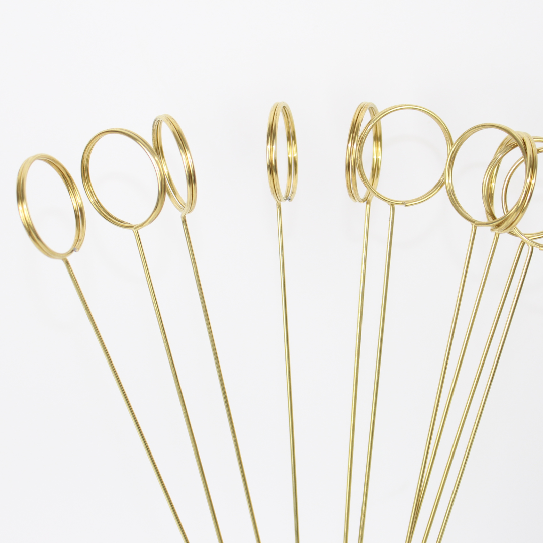 Gold Metal Card Holder Picks for Bouquet | 10pcs Pack