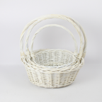3pcs Nested White Wicker Basket Set | Storage, Décor & Gift Hampers