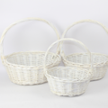 3pcs Nested White Wicker Basket Set | Storage, Décor & Gift Hampers