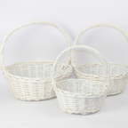 3pcs Nested White Wicker Basket Set | Storage, Décor & Gift Hampers