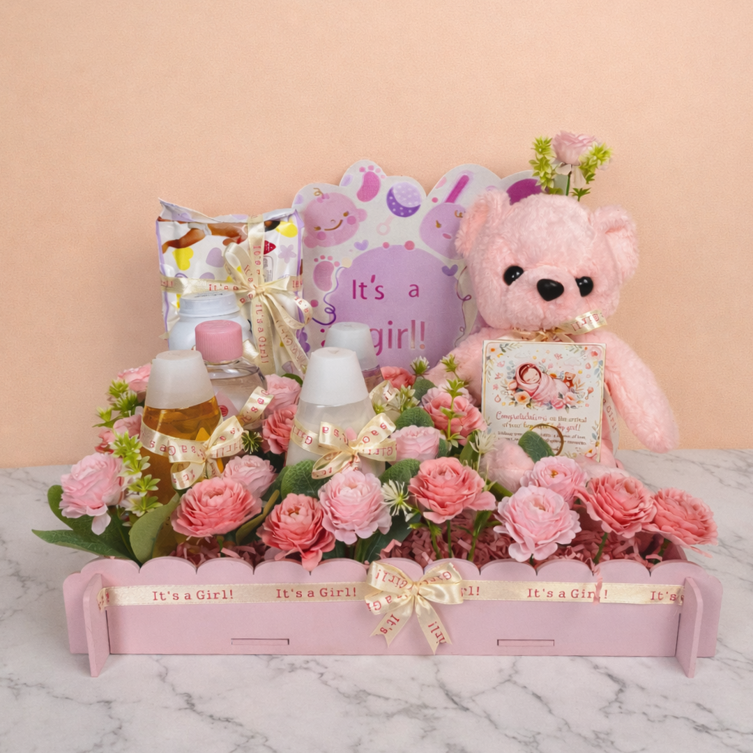 It’s a Girl Customized Baby Gift Hamper with Johnson’s Baby Products