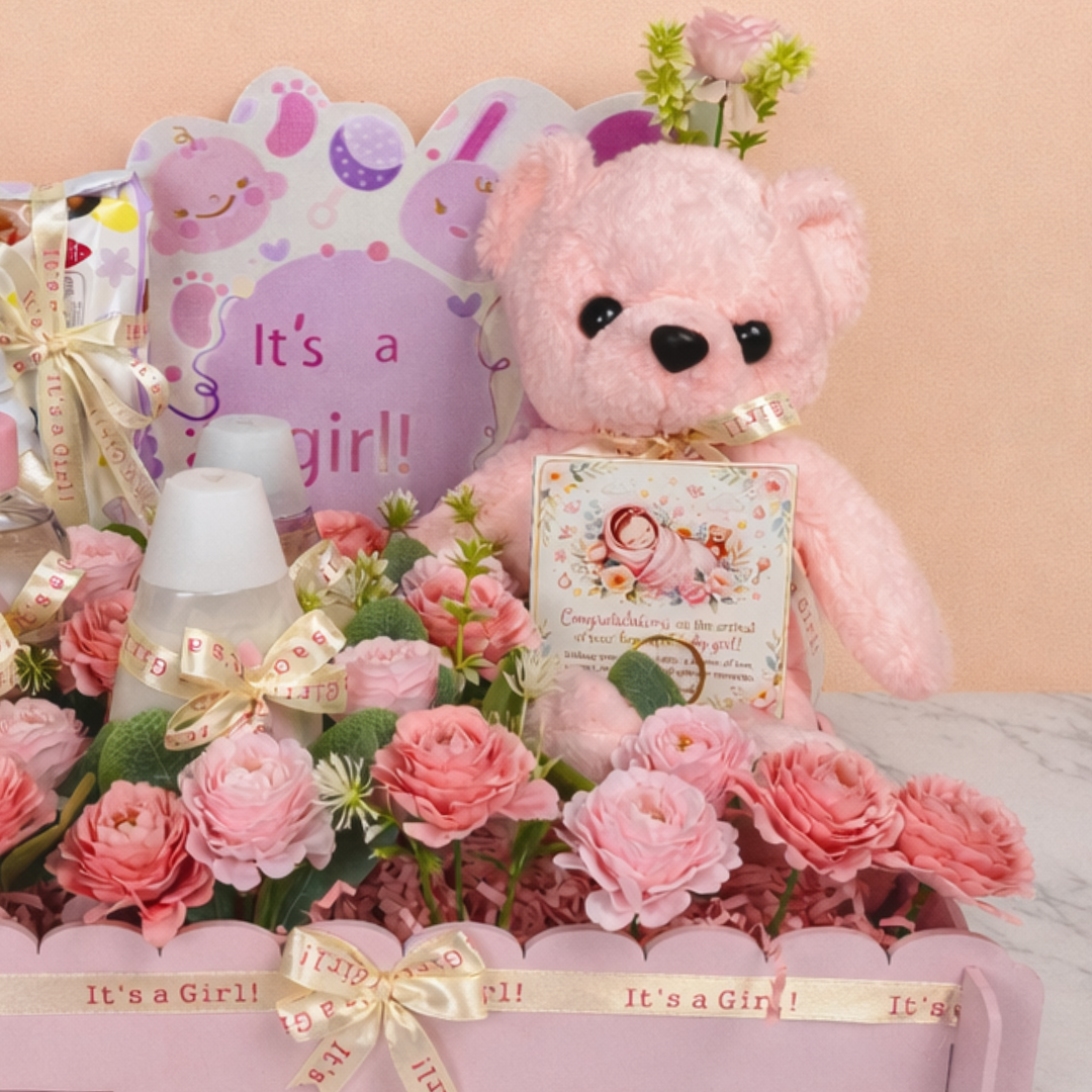 It’s a Girl Customized Baby Gift Hamper with Johnson’s Baby Products