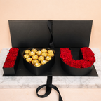 Scarlet Love Box – Red Carnation & Ferrero “I Love You” Gift