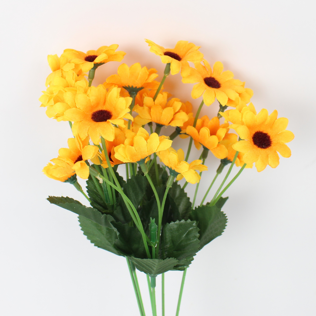 Artificial Small Baby Sunflower Flower | Realistic Mini Silk Sunflower
