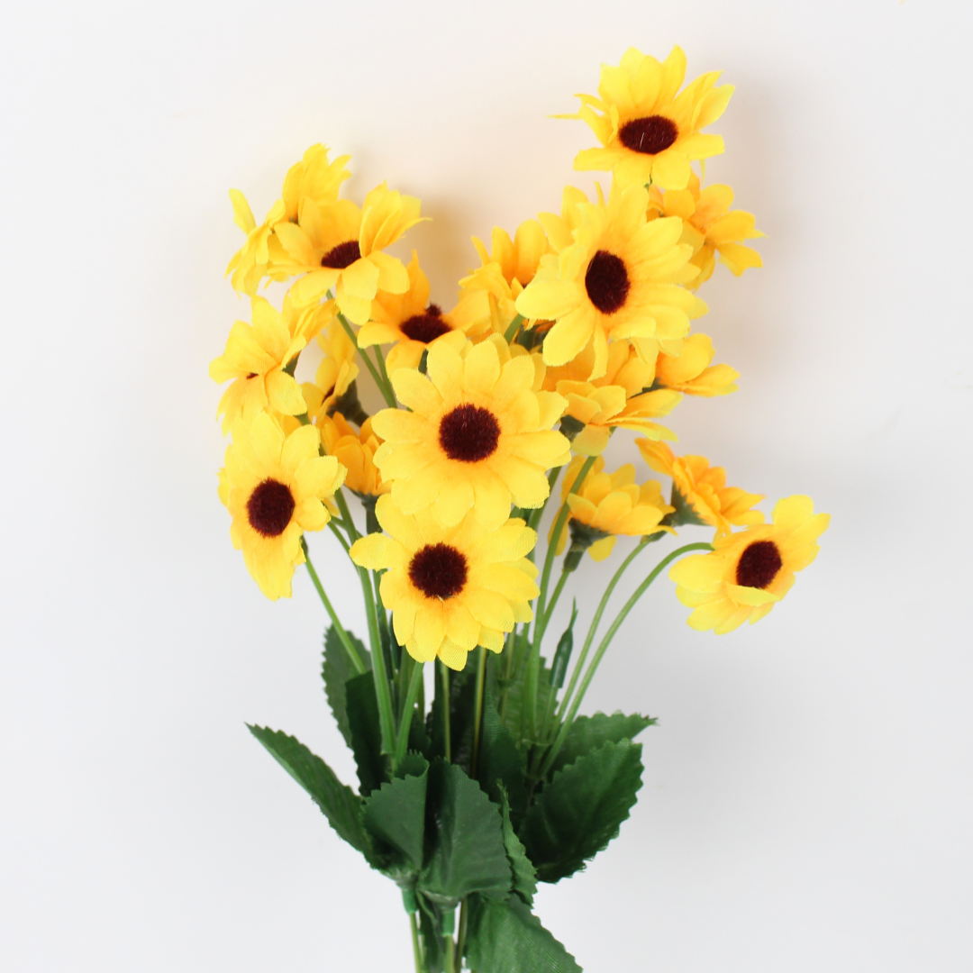 Artificial Small Baby Sunflower Flower | Realistic Mini Silk Sunflower