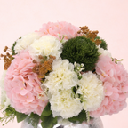 Artificial Pink Hydrangea Arrangement in Mercury Glass Vase | Elegant Décor