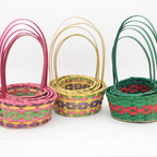 Bamboo Basket with Handle 5pc Set | Natural Gift & Storage Baskets