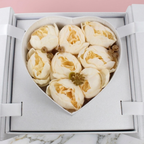 Square Surprise Flower Box with Heart Top & Chocolate Drawer