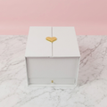 Square Surprise Flower Box with Heart Top & Chocolate Drawer