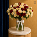 Luxurious 50-Piece Baby Rose Vase Bouquet | Premium Floral Gift