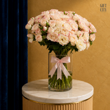 Luxurious 50-Piece Baby Rose Vase Bouquet | Premium Floral Gift
