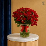 Luxurious 50-Piece Baby Rose Vase Bouquet | Premium Floral Gift